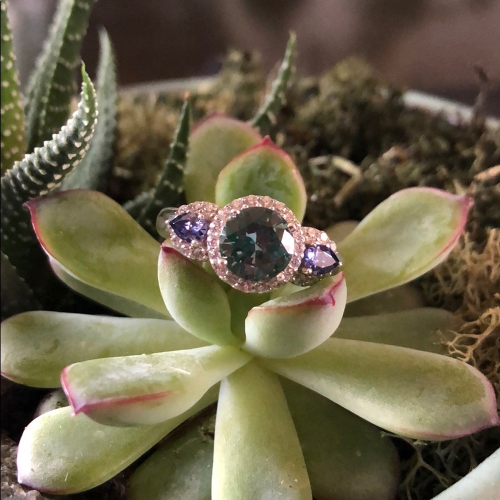 💍Stunning! Sterling Silver White/Colored Simulant